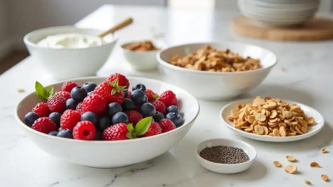 Ingredients for a Greek Yogurt Parfait