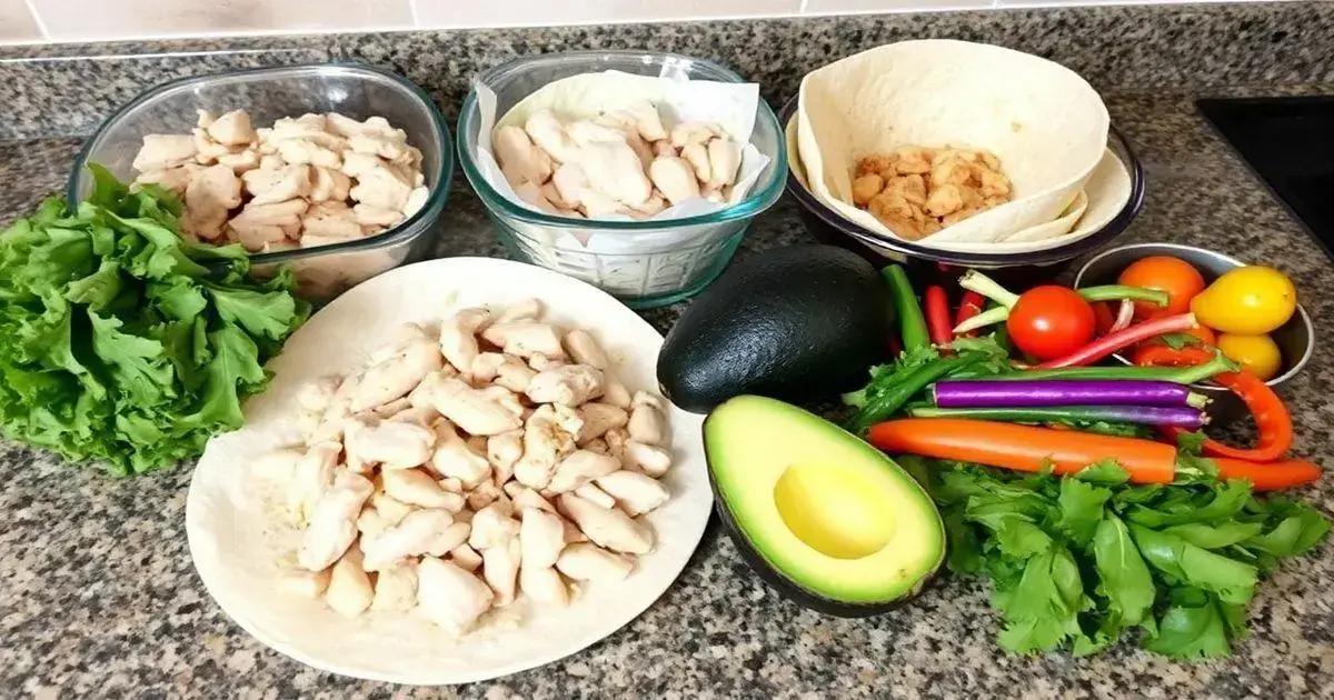 Ingredients for Chicken and Avocado Wraps