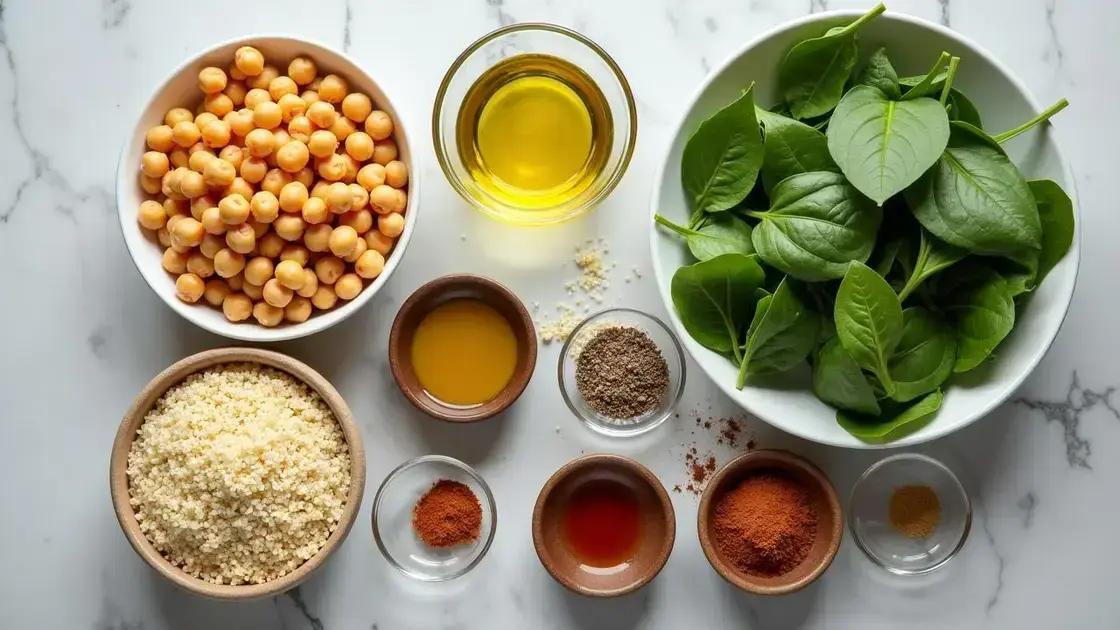 Ingredients for Chickpea and Spinach Bowl