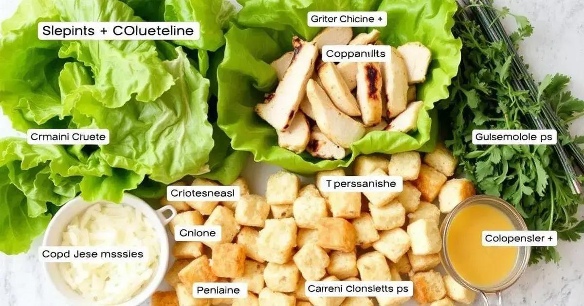 Ingredients for Grilled Chicken Caesar Salad