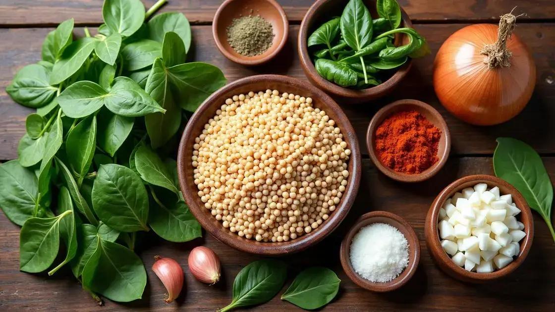Ingredients for Lentil and Spinach Curry