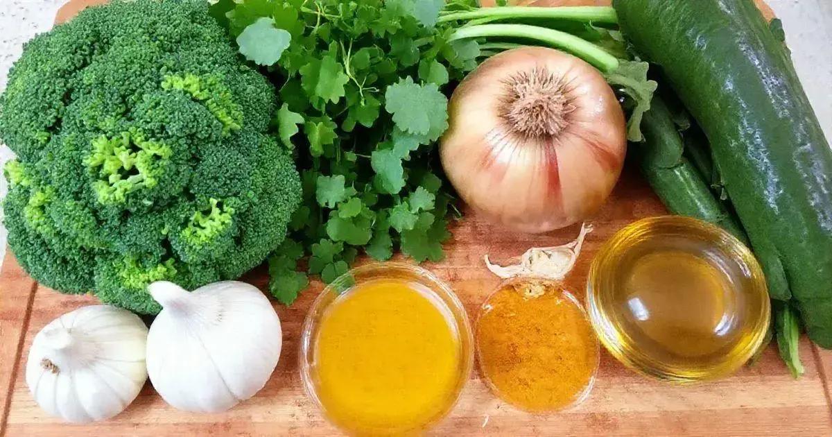 Ingredients for Roasted Broccoli and Garlic Soup