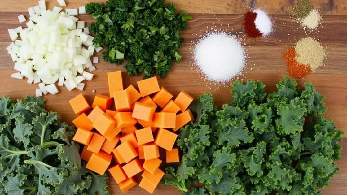 Ingredients for Sweet Potato and Kale Hash