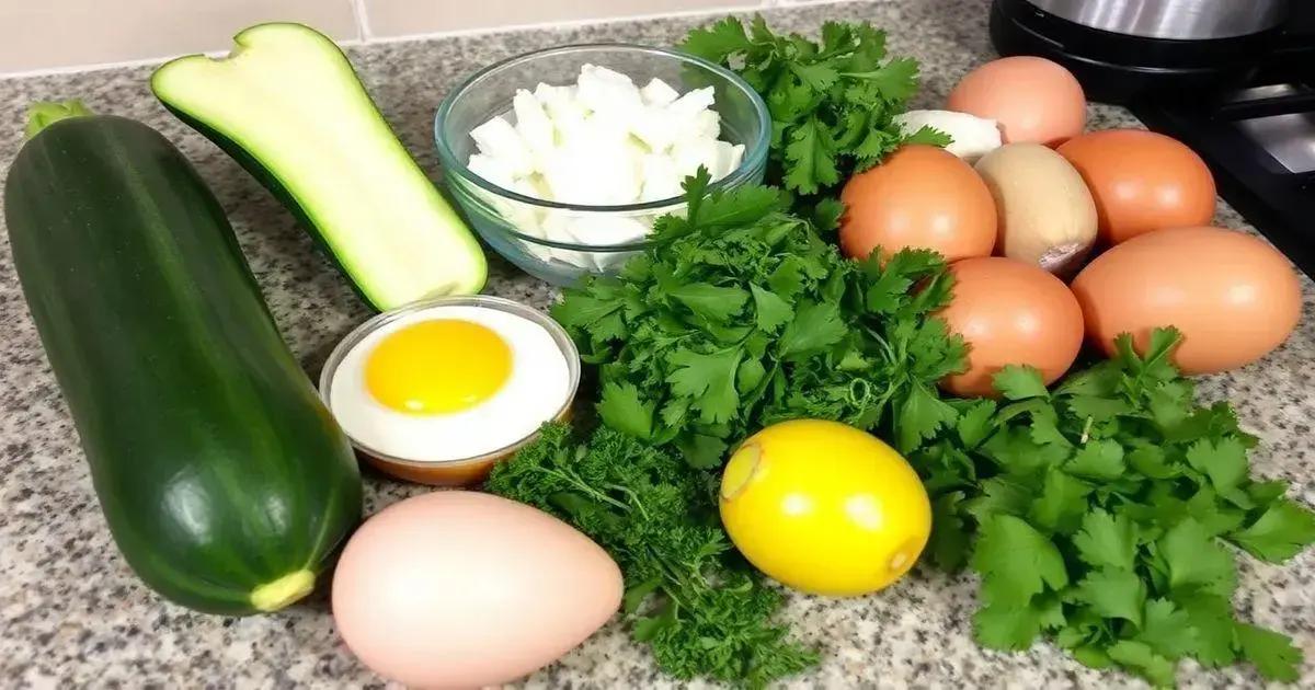 Ingredients for Zucchini and Feta Omelet