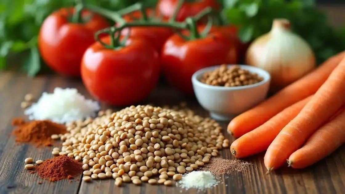 Ingredients Needed for Lentil and Tomato Soup