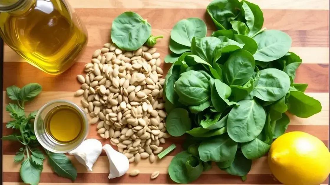 Ingredients Needed for Pumpkin Seed and Spinach Pesto