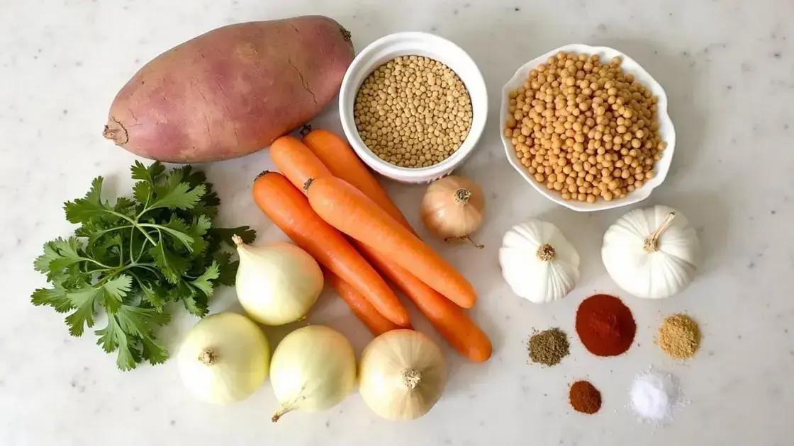 Ingredients Needed for Sweet Potato and Lentil Stew