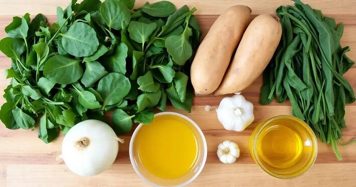 Ingredients Needed for Sweet Potato and Spinach Hash