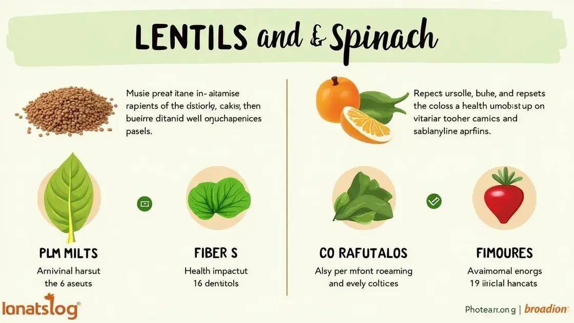 Nutritional Benefits of Lentils and Spinach