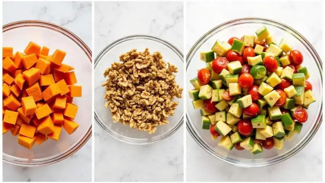Preparing Roasted Sweet Potato and Walnut Salad