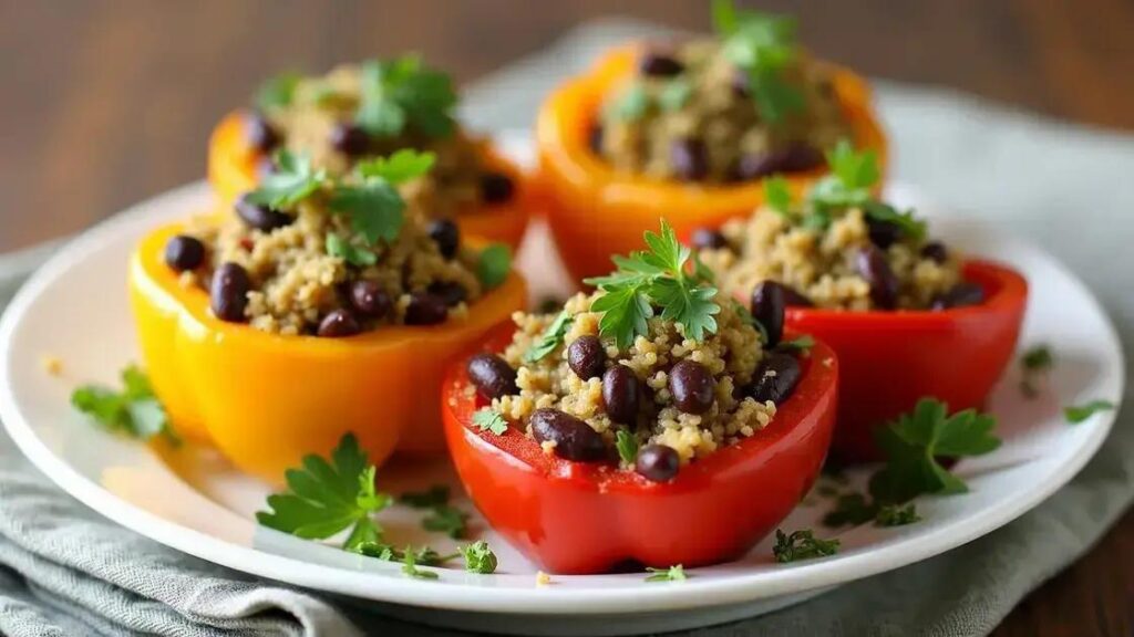 Quinoa and Black Bean Stuffed Bell Peppers for Healthy Hormones