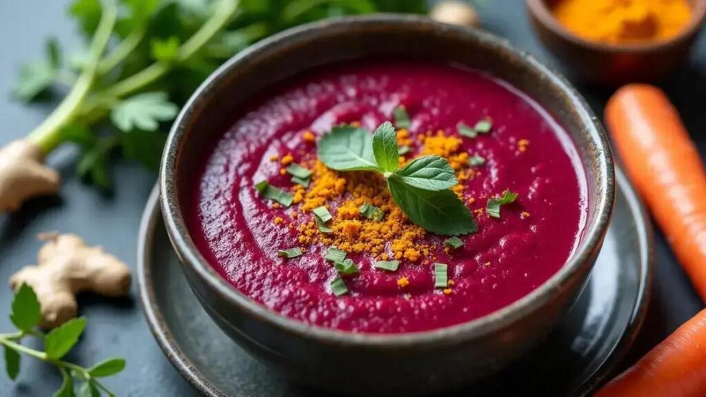 Roasted Beet and Carrot Soup Recipes with Ginger and Turmeric