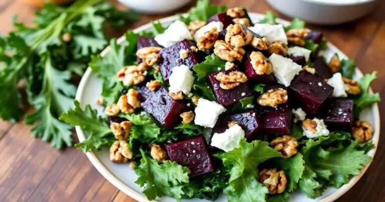 Roasted Beet and Kale Salad Recipes with Walnuts Galore