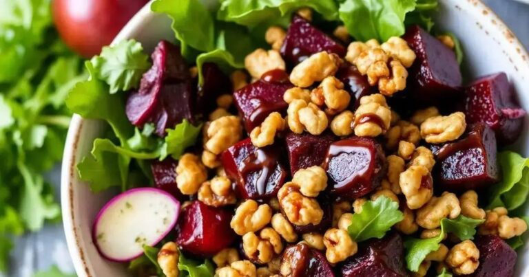 Roasted Beet and Walnut Salad Recipes with Balsamic Glaze