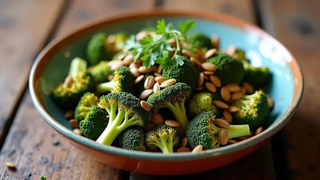 Roasted Broccoli and Pumpkin Seed Salad Recipes for Healthy Hormones