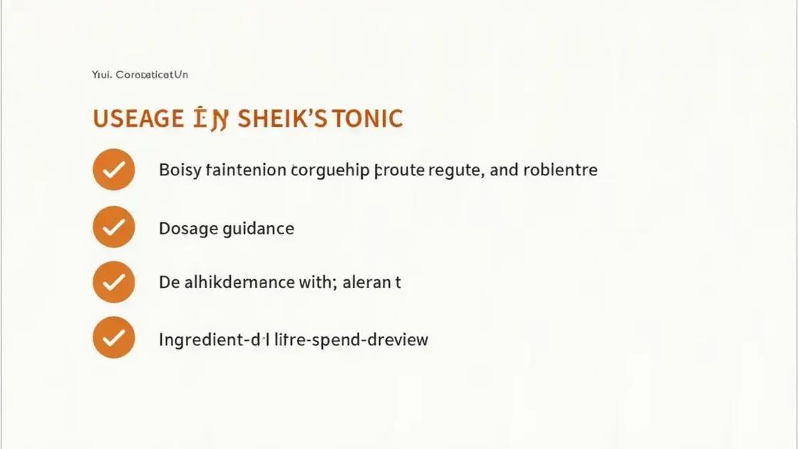 Safe Usage Tips for Sheik’s Tonic