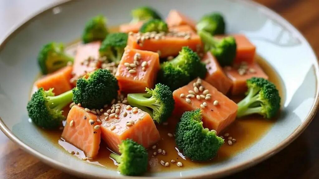 Salmon and Broccoli Stir-Fry Recipes with Ginger Sauce