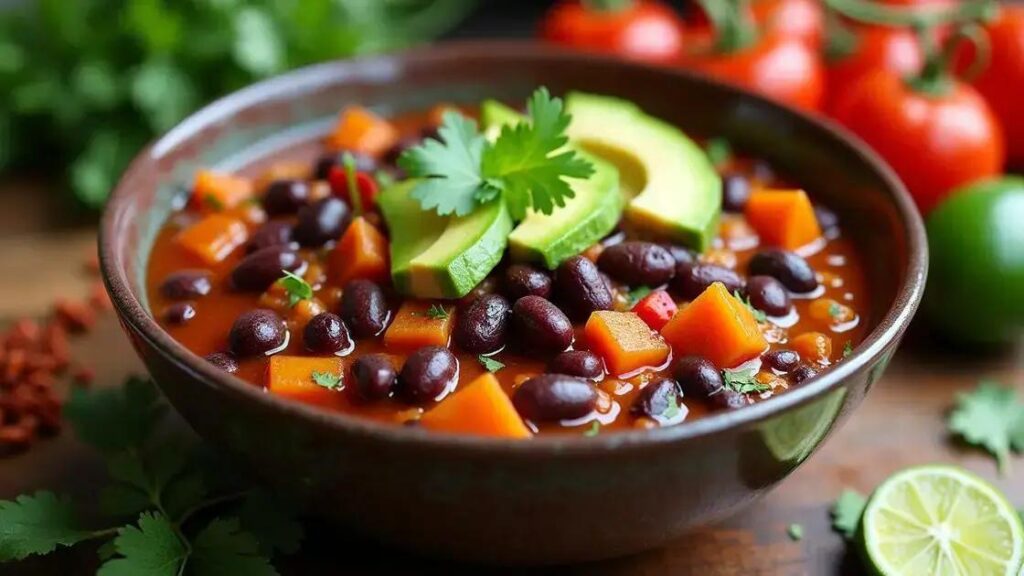 Spicy Black Bean and Sweet Potato Chili Recipes for Hormonal Support