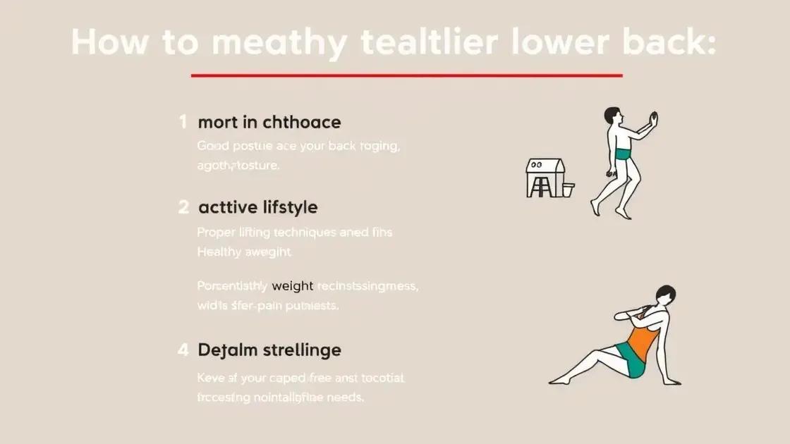 Tips for Maintaining a Healthy Lower Back