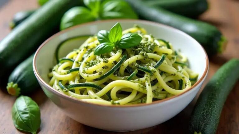 Zucchini Noodle Recipes with Basil Pesto for Hormonal Health