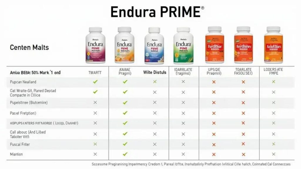 Comparison between Endura PRIME and Other Health Supplements