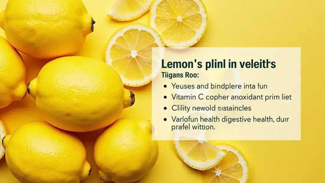 Lemons: Nutritional Benefits for Health