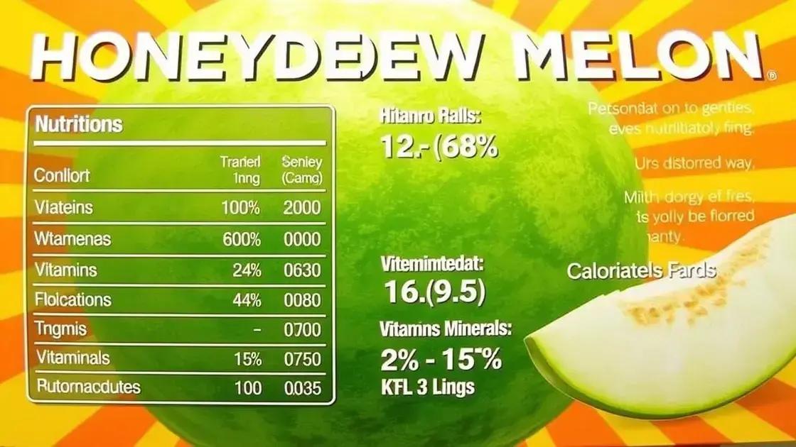 Nutritional Profile of Honeydew Melon