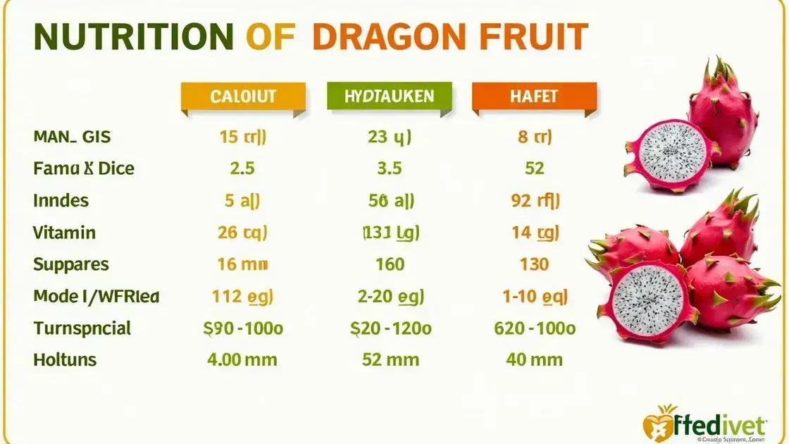 Nutritional Value of Dragon Fruit