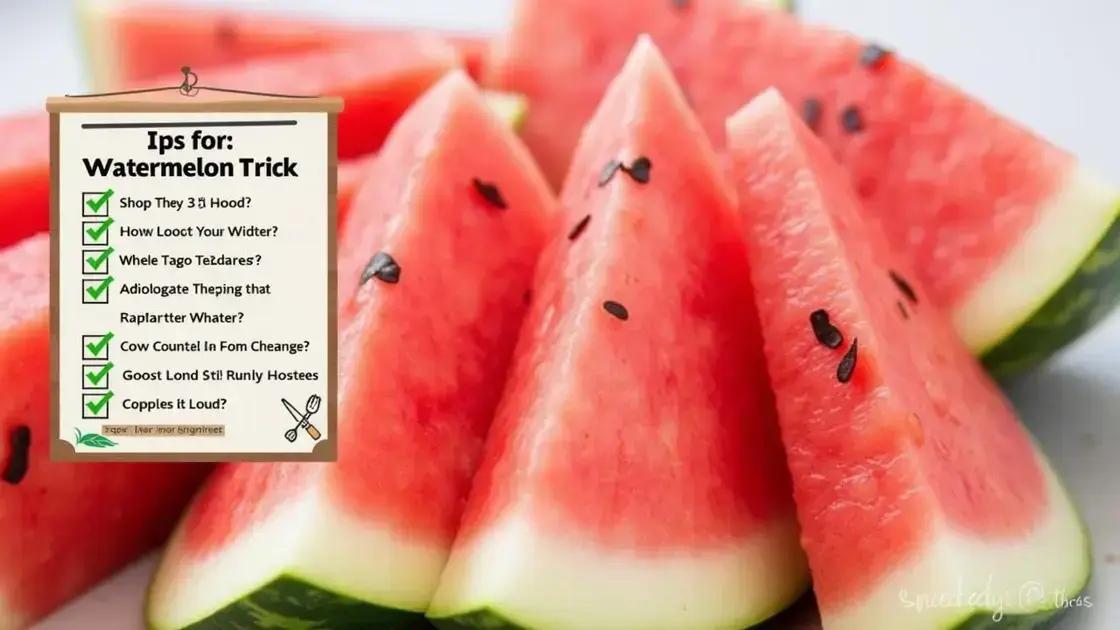 Tips for Effectively Using the Watermelon Trick