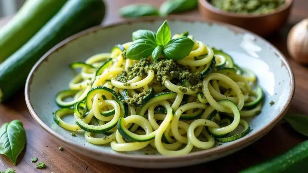 Zucchini Noodles with Garlic and Basil Pesto: A Healthy Twist