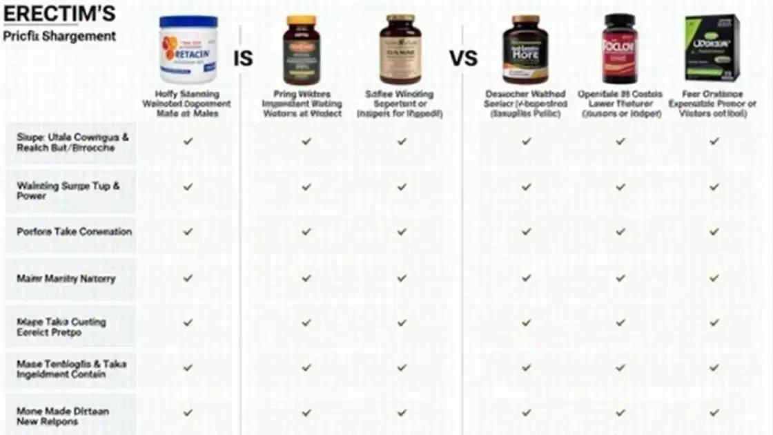 Comparing Erectin with Other Products