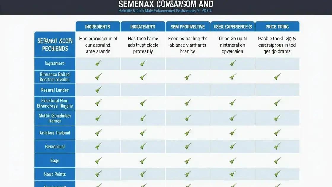 Comparing Semenax with Other Male Enhancement Products